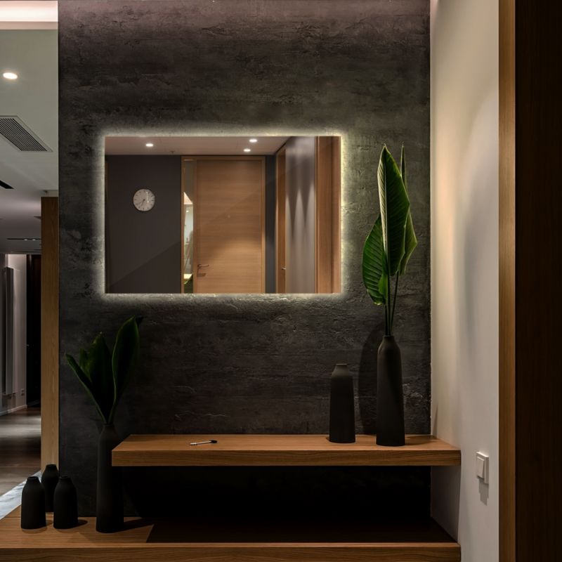 LED-spejl Tulup 60x40 cm varmt lys elegant til badeværelse 1 stk.