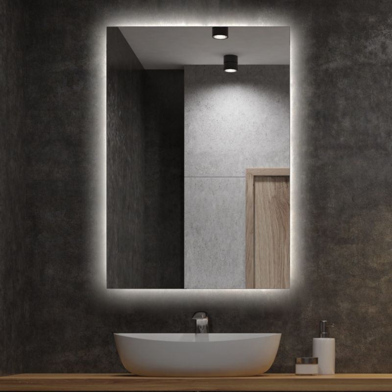 LED-spejl Tulup 60 x 40 cm Neutral til makeuprum – 1 stk.
