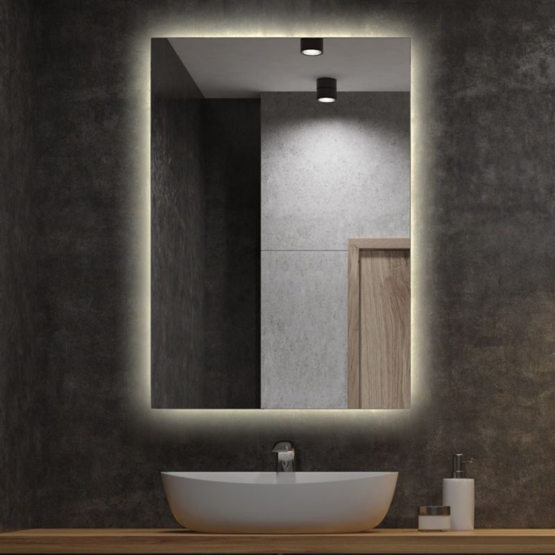 LED-spejl Tulup 70x50 cm varm rektangulær glamour 1 stk.