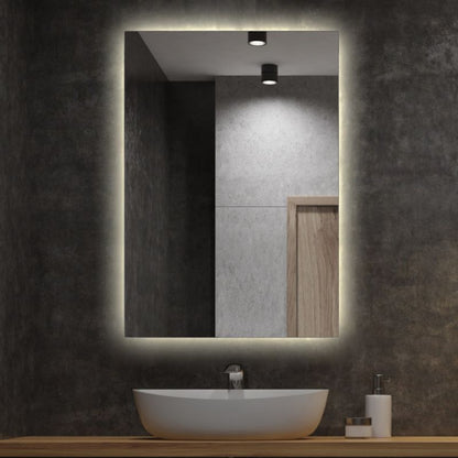 LED-spejl Tulup 70x50 cm varm rektangulær glamour 1 stk.