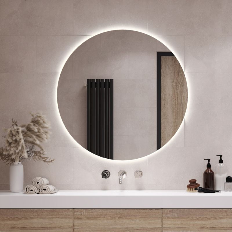 LED-spejl Tulup Rund 100 cm Neutral – Unikt til badeværelset, 1 stk.