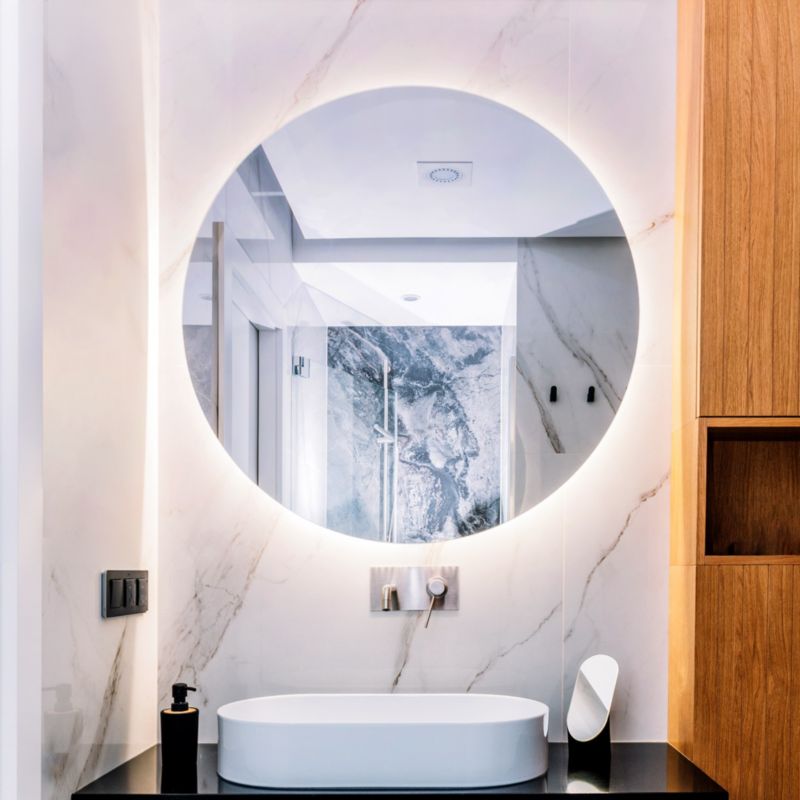 LED-spejl Tulup Rund 40 cm Varmt Lys Elegant Belyst 1 stk.