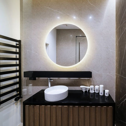 LED-spejl Tulup Rund 50 cm Varm Minimalistisk til Makeup 1 stk.