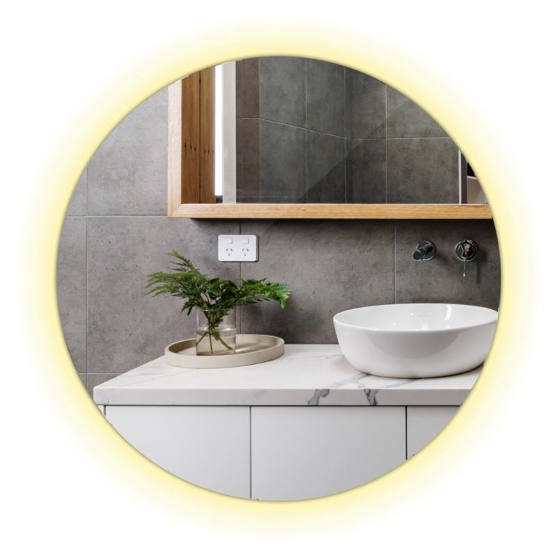 LED-spejl Tulup Rund 70 cm Varmt Lys Universelt til Stue 1 stk.