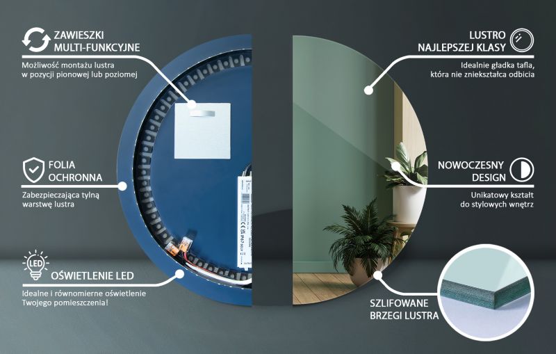 LED-spejl Tulup Rundt 70 cm Koldt Moderne til Badeværelse 1 stk.