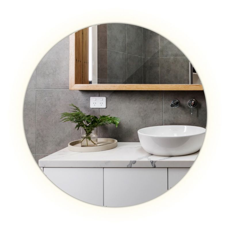 LED-spejl Tulup rund 90 cm kold moderne til stuen 1 stk.