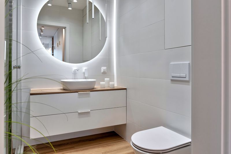 LED-spejl Tulup rund 90 cm kold moderne til stuen 1 stk.