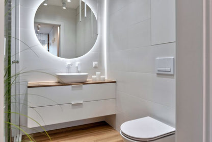 LED-spejl Tulup rund 90 cm kold moderne til stuen 1 stk.