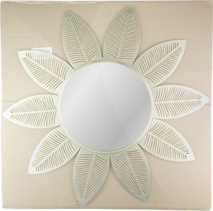 Spejl med bladmotiv 55 x 55 cm i guld