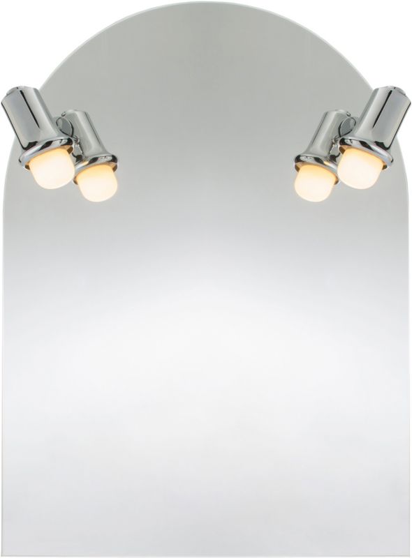 Bueformet spejl Cooke&Lewis Beauport 65 x 50 cm med belysning