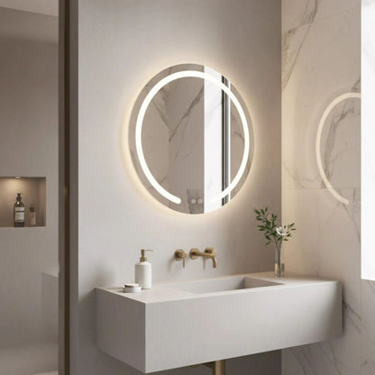 Rundt LED-spejl Modern 58 cm Gennemsigtig med Anti-Fog