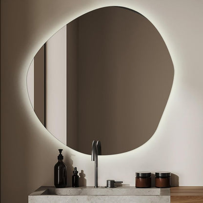 Lustro Nieregularne Nowoczesne 87x86 cm LED Ciepła Barwa