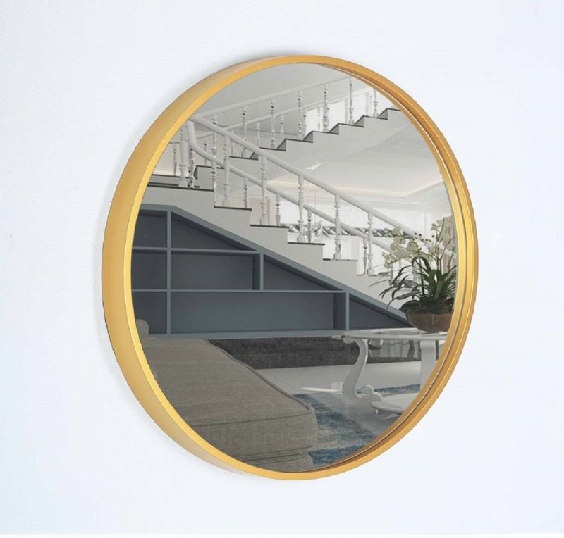 Rundt BD ART træspejl i loftstil 60 cm, guld, 1 stk.