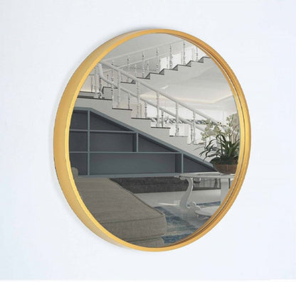 Rundt BD ART træspejl i loftstil 60 cm, guld, 1 stk.