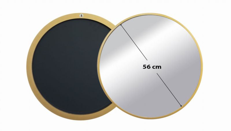 Rundt BD ART træspejl i loftstil 60 cm, guld, 1 stk.