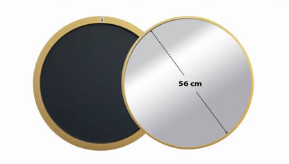 Rundt BD ART træspejl i loftstil 60 cm, guld, 1 stk.