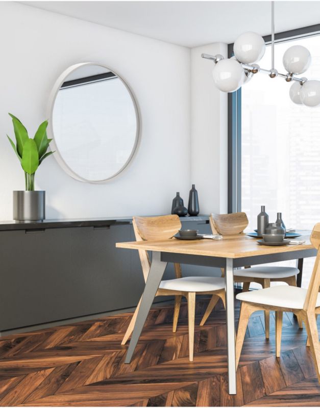 Rundt BD art træspejl i loftstil 80 cm hvid 1 stk.