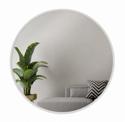 Rundt BD ART spejl i træ, skandinavisk design, 60 cm, hvid, 1 stk.