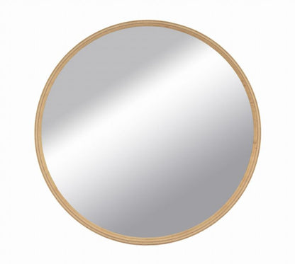 Rundt BD art spejl i skandinavisk træ 70 cm naturlig 1 stk.