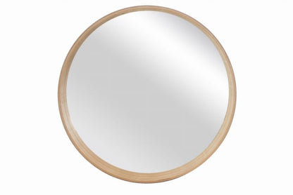 Rundt BD art spejl i træ 70 cm naturligt dybt eksotisk træ 1 stk.