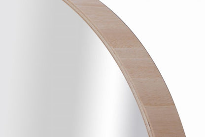 Rundt BD art spejl i træ 70 cm naturligt dybt eksotisk træ 1 stk.