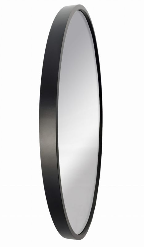 Rundt træspejl i loftstil BD art 60 cm sort 1 stk.