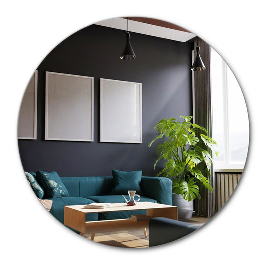 Stort rundt Tulup-spejl 100 cm uden ramme – elegant design, 1 stk.