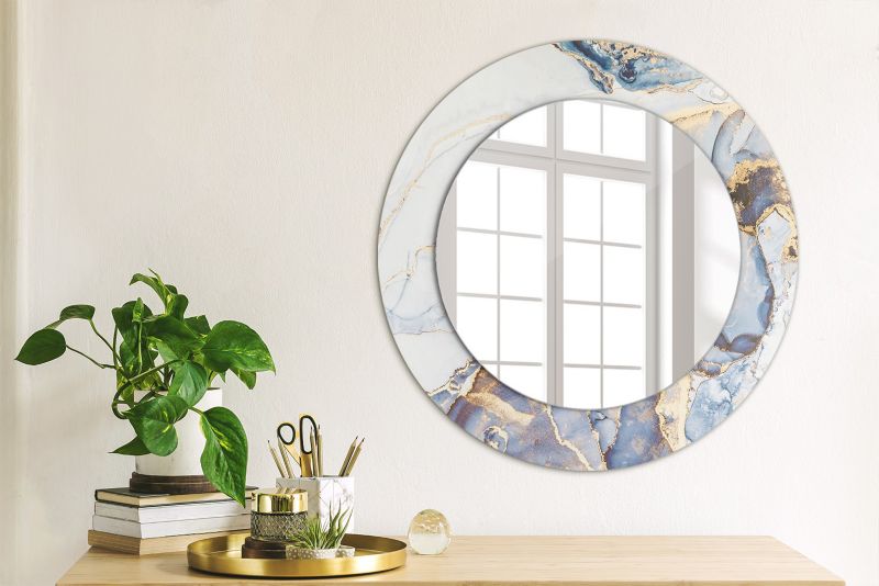 Rundt Tulup Abstraktion Kunst Spejl 50 cm Kunstnerisk på Underlag 1 stk.