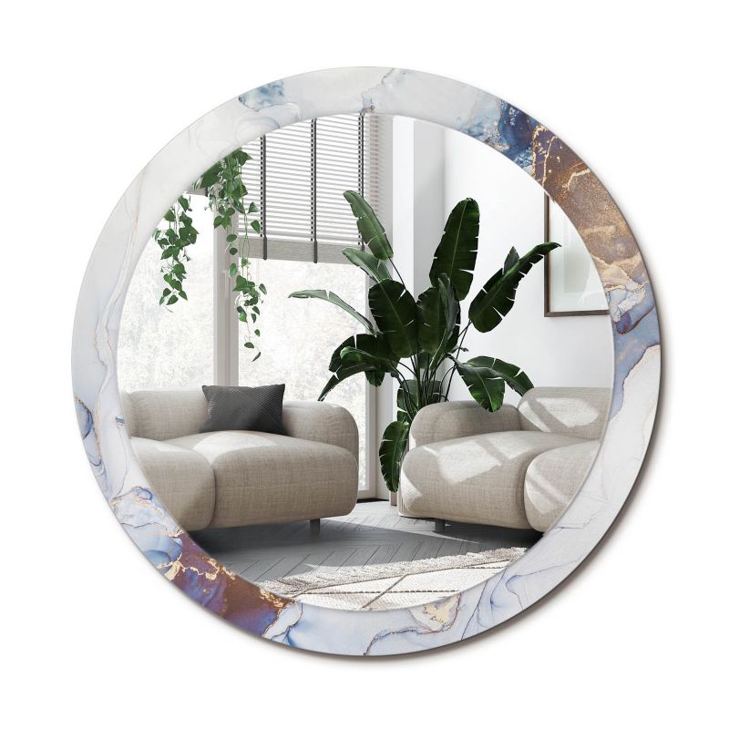Rundt Tulup Abstraktion Kunstspejl 90 cm Kunstnerisk på Underlag 1 stk.
