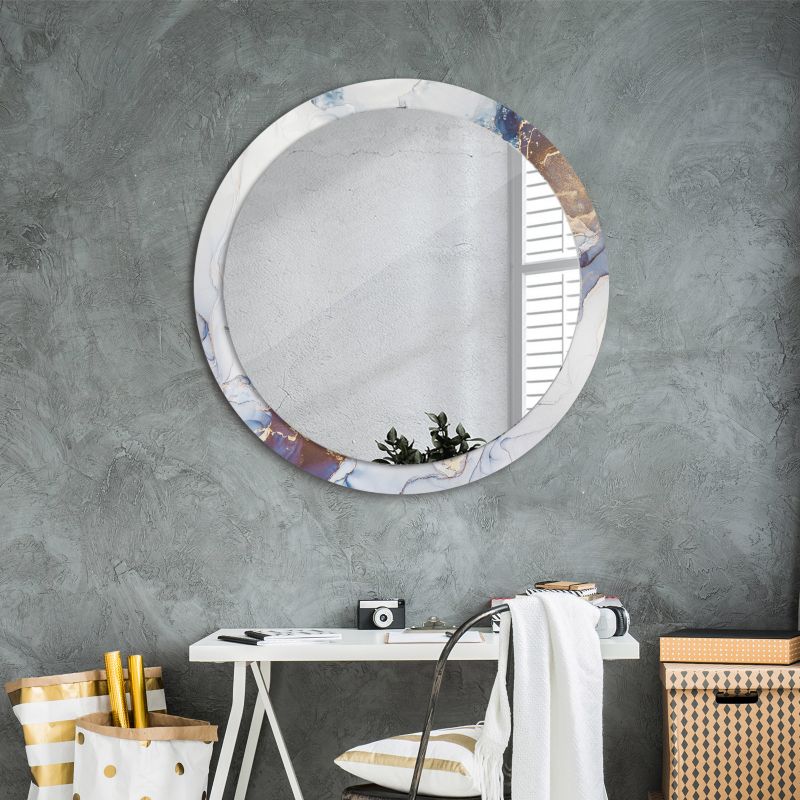 Rundt Tulup Abstraktion Kunstspejl 90 cm Kunstnerisk på Underlag 1 stk.