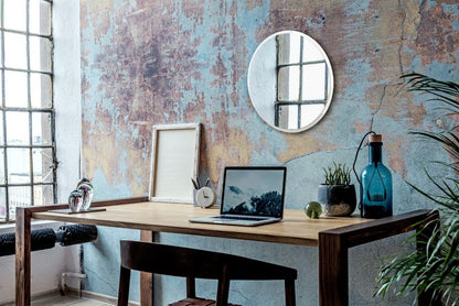 Rundt Tulup-spejl med hvid ramme 60 cm – designklassiker til stuen, 1 stk.