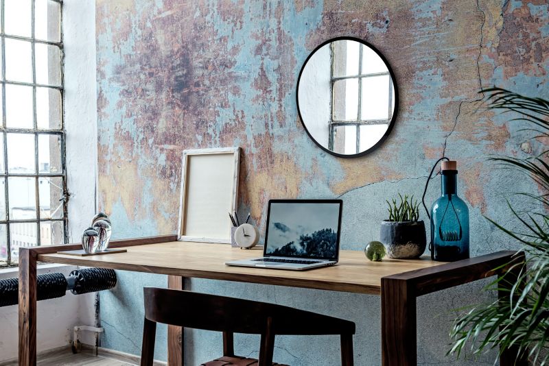 Rundt spejl Tulup med sort ramme 80 cm – stilfuldt design, 1 stk.