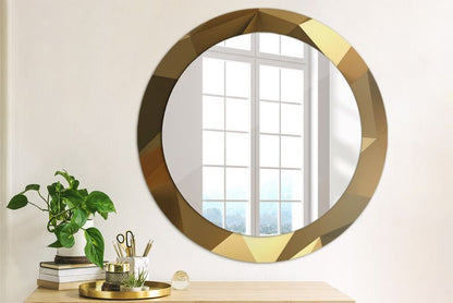 Rundt Tulup-spejl med geometrisk mønster 70 cm - designermodel på glasplade, 1 stk.