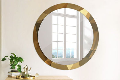 Rundt Tulup-spejl med geometrisk mønster 90 cm - designermodel på hærdet glasplade, 1 stk.