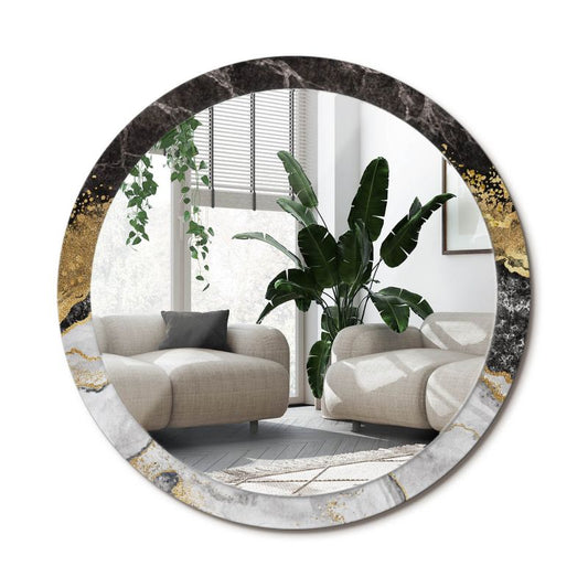 Rundt Tulup Marmur Loft-spejl 100 cm moderne med glasbund, 1 stk.