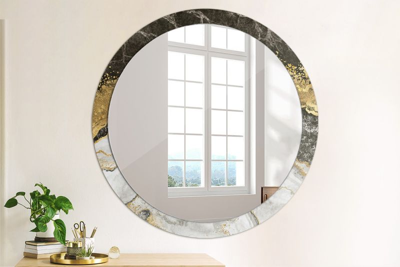 Rundt Tulup Marmur Loft-spejl 100 cm moderne med glasbund, 1 stk.