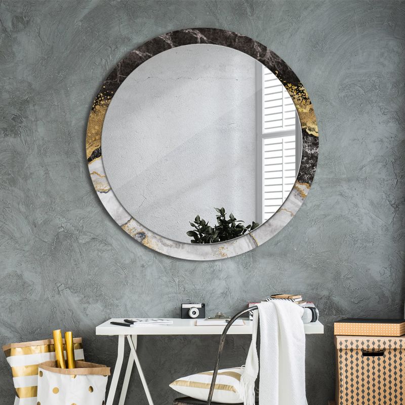 Rundt Tulup Marmur Loft-spejl 100 cm moderne med glasbund, 1 stk.