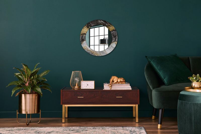 Rundt Tulup Marmur Loft-spejl 50 cm Moderne med Glasbund 1 stk.