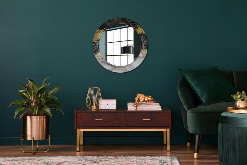 Rundt Tulup Marmur Loft-spejl 60 cm Moderne med glasbund, 1 stk.