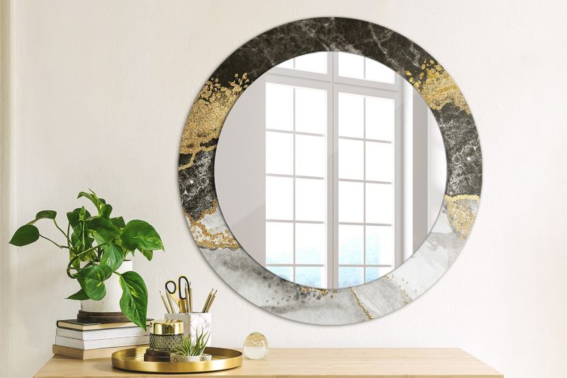 Rundt Tulup Marmur Loft-spejl 60 cm Moderne med glasbund, 1 stk.