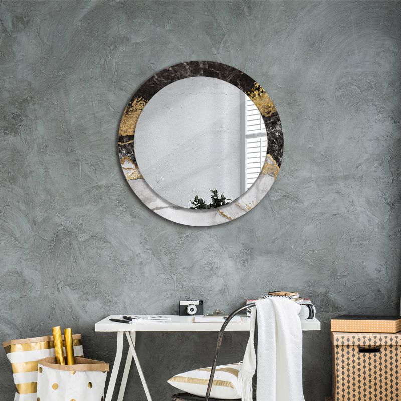 Rundt Tulup Marmur Loft-spejl 70 cm Moderne med bagplade, 1 stk.