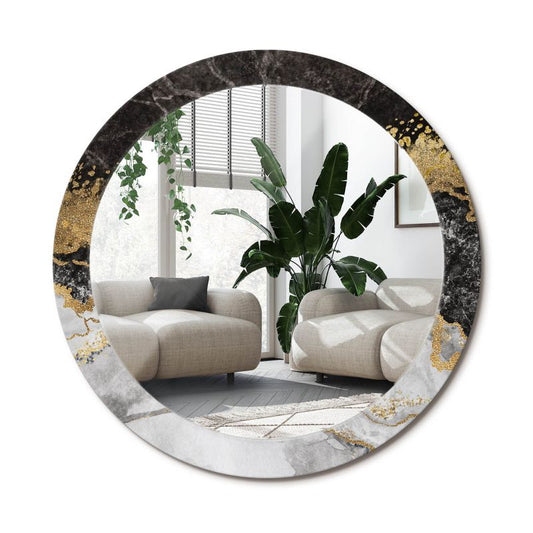 Rundt Tulup Marmur Loft-spejl 80 cm Moderne med bagplade, 1 stk.