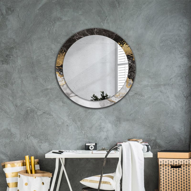 Rundt Tulup Marmur Loft-spejl 80 cm Moderne med bagplade, 1 stk.