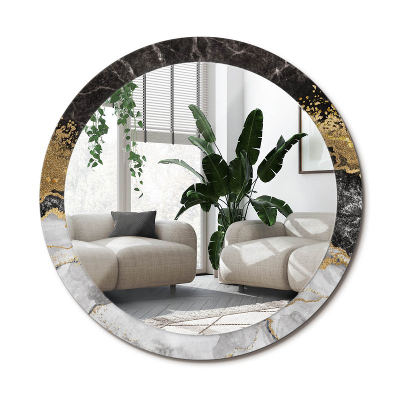 Rundt Tulup Marmur Loft-spejl 90 cm Moderne med bagplade, 1 stk.