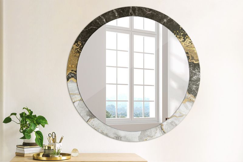Rundt Tulup Marmur Loft-spejl 90 cm Moderne med bagplade, 1 stk.