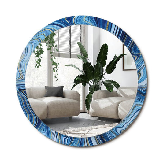 Rundt Tulup-spejl Marmoreret Flod 100 cm Designer på Underlag 1 stk.