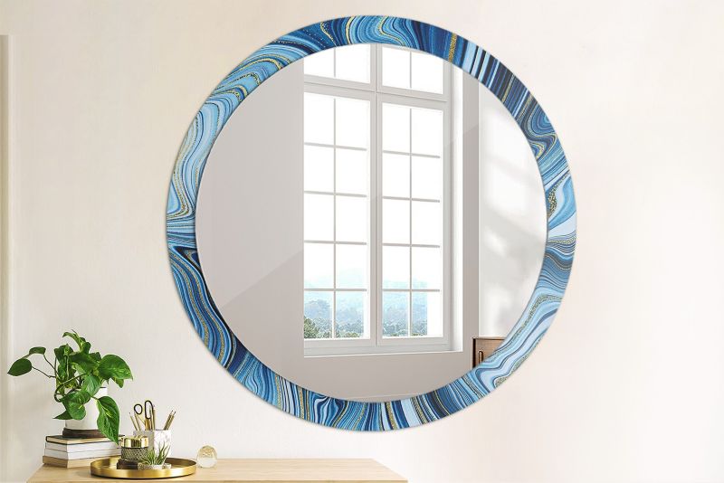 Rundt Tulup-spejl Marmoreret Flod 100 cm Designer på Underlag 1 stk.
