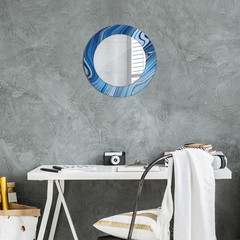 Rundt Tulup Marmoreret Flod-spejl 50 cm Designer på Underlag 1 stk.