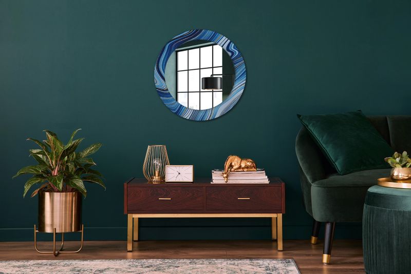 Rundt Tulup-spejl Marmorstensflod 60 cm Designer på Underlag 1 stk.