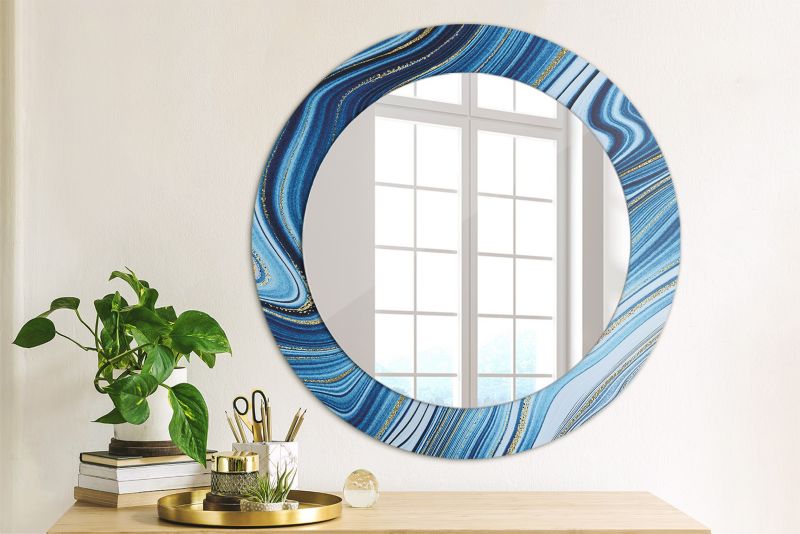 Rundt Tulup-spejl Marmorstensflod 60 cm Designer på Underlag 1 stk.